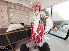 VR Conk Genshin Impact Yae Miko A sexy Teen Cosplay Parody PT2 With Melody Marks In HD Porn